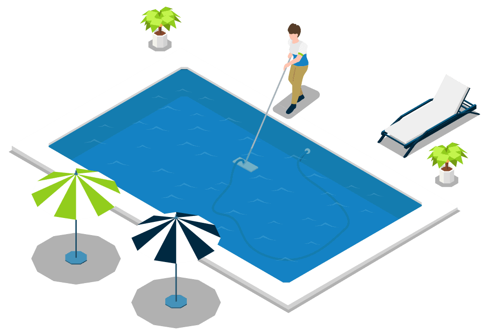 piscineiro limpando piscina - orçamento de limpeza de piscina