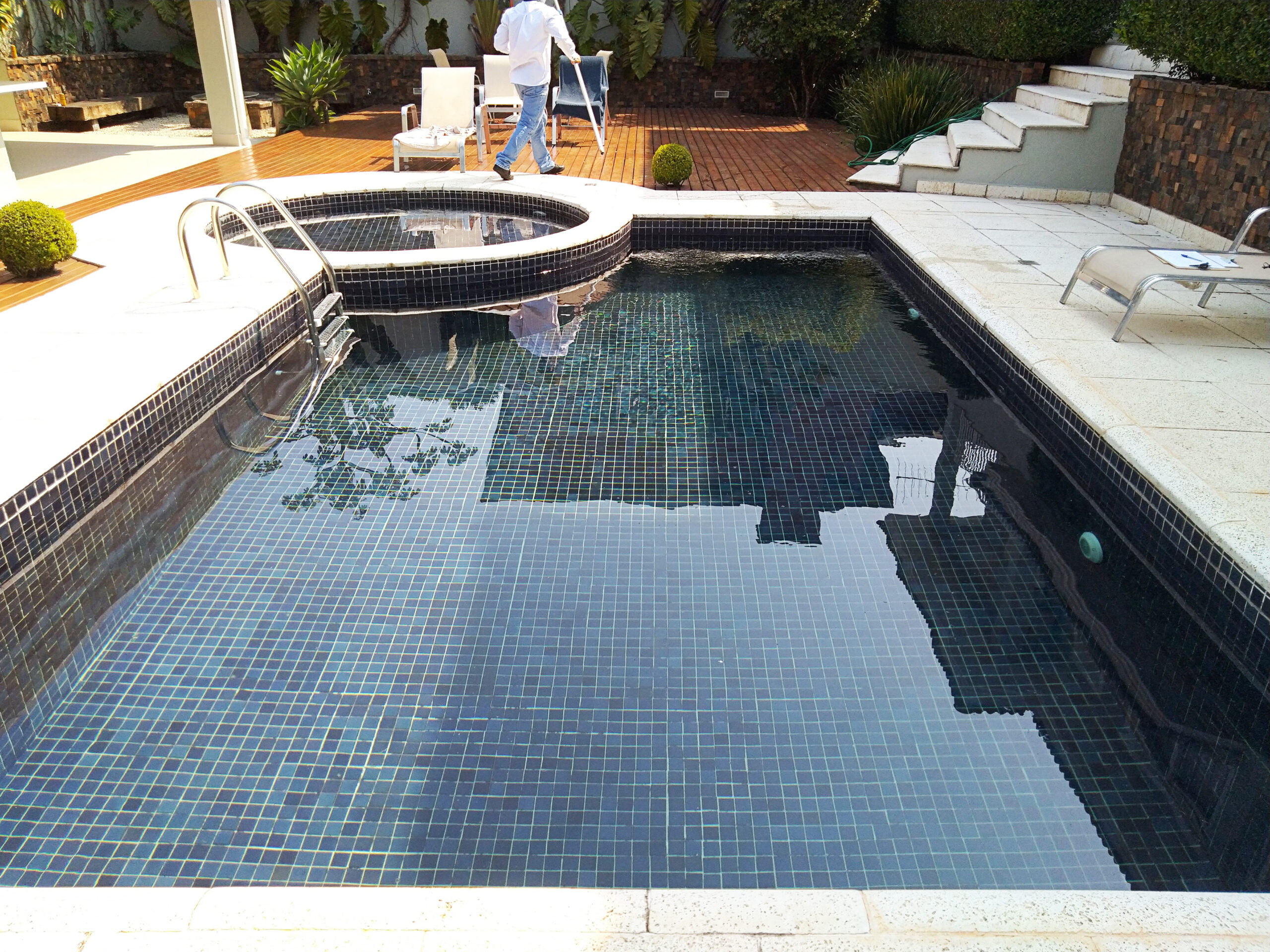 Resultado final da piscina reformada